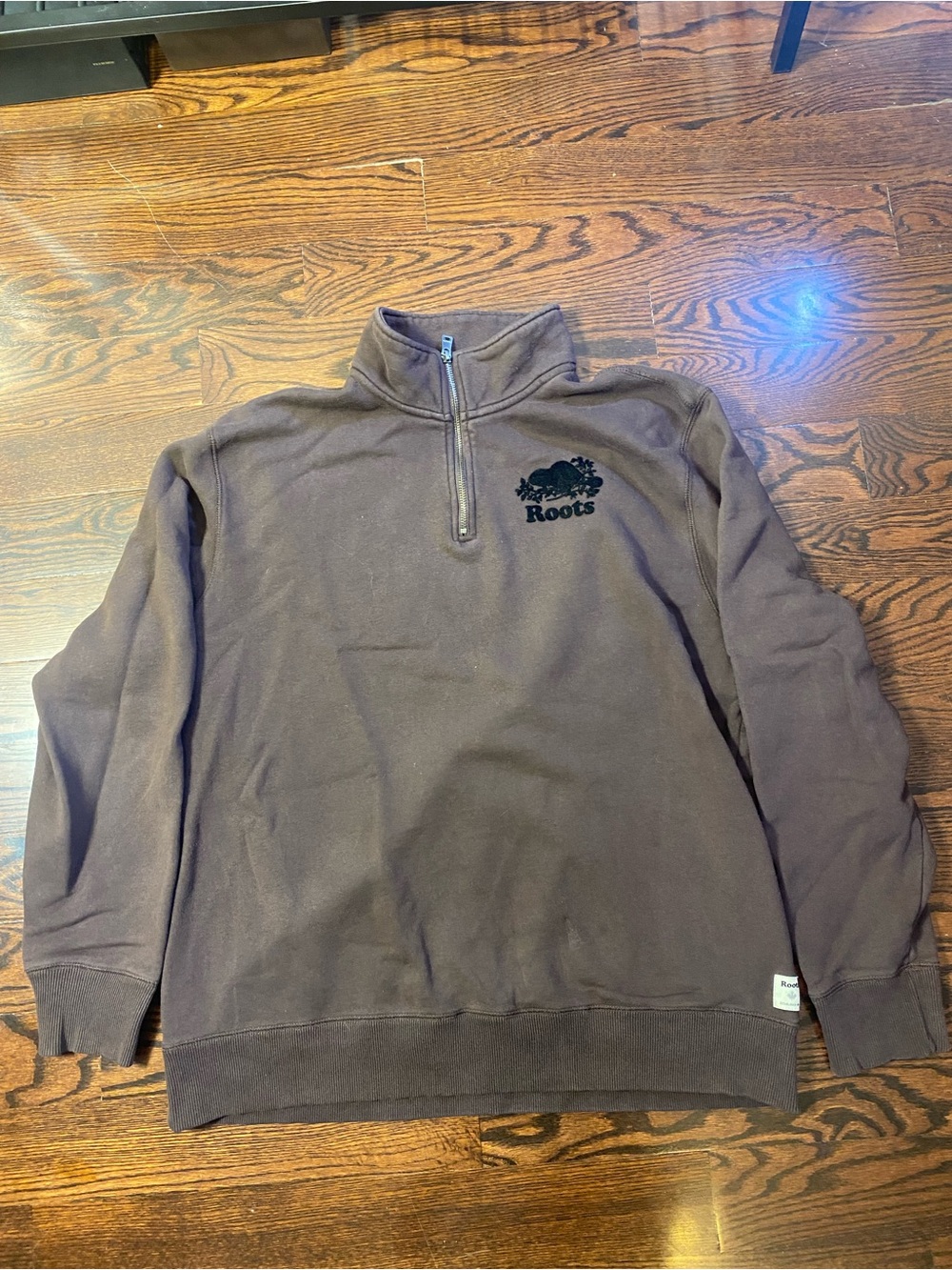 Vintage Roots Canada brown Quarter Zip Sweatshirt Adult Size XL